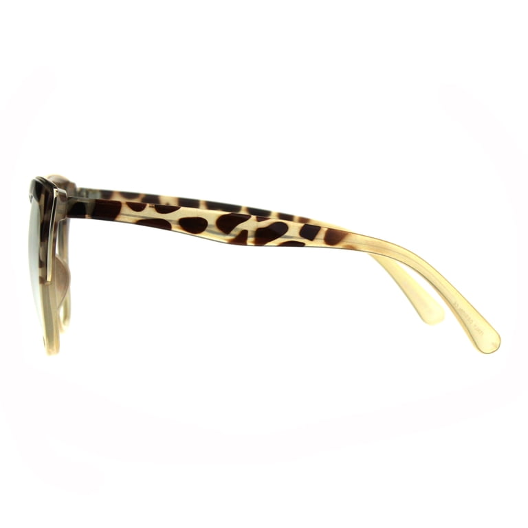Womens Goth Cat Eye Clear Lens Luxury Diva Glasses Tortoise  display picture 3