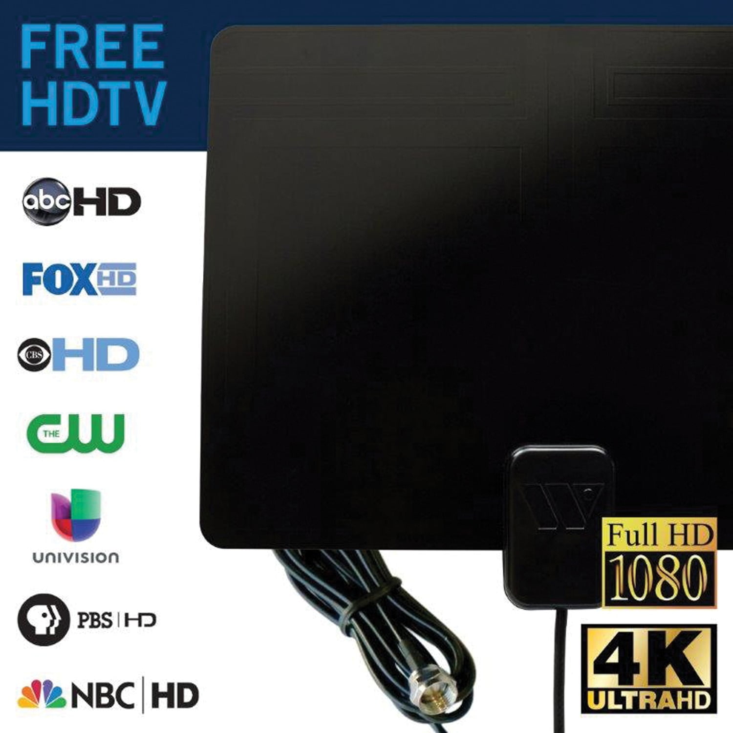 Winegard FL-1000 Flatwave Non-Amplified Ultra-Thin Indoor HD Antenna, Pack of 2