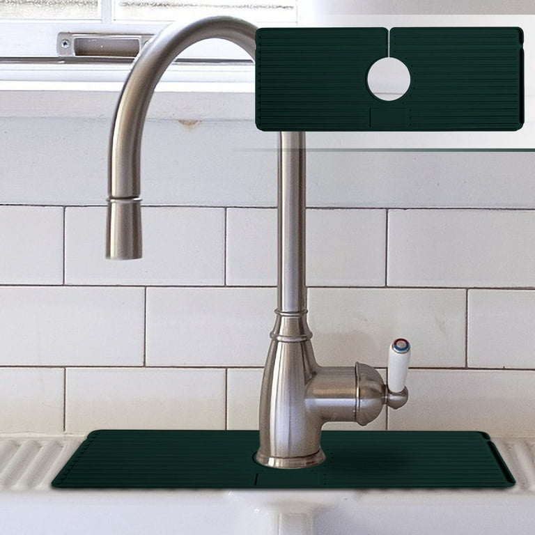 Pompotops Kitchen Sink Splash Guard, Faucet Drainage Pad, Kitchen Sink  Faucet Pad, Suitable For Kitchen And Bathroom, Green 