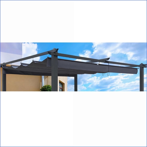 Pergola Replacement Canopy Top for 13 x 10 Ft Outdoor Patio Retractable Sun Shelter, UV Block Water Repellent | Polyester | slate gray