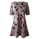thumbnail image 3 of ICHUANYI Clearance Fashion Women Plus Size Casual Floral Print Short Sleeves Short Dress(Gray, XL) ICHUANYI WER2023080710121, 3 of 4