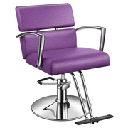 Baasha Salon Chair, Beauty Barber Chair with Vented Back Design, Purple Styling Chair for Salon, Beauty Spa Equipment Salon Chairs for Hair Stylist Women Man