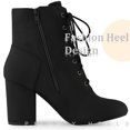 thumbnail image 4 of Unique Bargains Round Toe Chunky High Heel Lace Up Ankle Boots for Women, 4 of 6