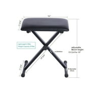 LESHP Portable X-Style Padded Keyboard Bench With Adjustable Height, Black