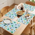 thumbnail image 5 of Cartoon Dinosaur Placemats Set of 6 Watercolor Green Orange Dino Sun Striped Place Mats Indoor Wipeable Table Mats Washable Dining Table Placemats for Kitchen Holiday Party Home Decor 13x19 Inch, 5 of 9