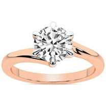 IGI Certified 4 Carat Round Shape Lab Grown Diamond Engagement Ring | 14K Rose Gold | Seraphina Twist Prongs Solitaire Diamond Ring | FG-VS1-VS2 Quality Friendly Diamonds