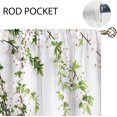 thumbnail image 5 of Farmhouse Floral Botanical Wooden Green Leaf Small Kitchen Curtains Rustic Window Treatment Spring Flower Sage Green Cafe Short Curtains for Bathroom Dining Tier Treatment Drapes 27.5x39 inch, 5 of 6