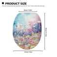 thumbnail image 5 of ZIATUBLE Colorful Ocean Toilet Lid Dust Cover Jellyfish Toilet Seat Lid Covers for Bathroom Elongated Protector with Stretch Edges Toilet Seat Covers Washable for Home Decor, 5 of 6