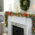 thumbnail image 2 of 6Ft Artificial Pine Christmas Garland Winter Greenery Garland for Holiday Season Mantel Fireplace Table Runner Centerpiece Décor, 2 of 8