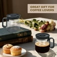 thumbnail image 5 of Coffee Pot Mug, 16oz Clear Heat-Resistant Glass Cup with Lid, Mini Portable Transparent Travel Mug for Hot Coffee and Tea, 5 of 7