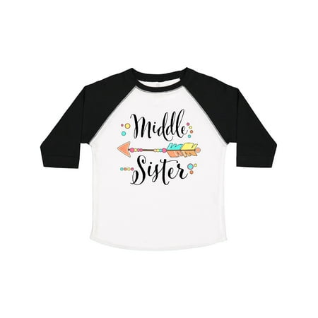 

Inktastic Middle Sister- Dots and Arrow Gift Toddler Toddler Girl T-Shirt