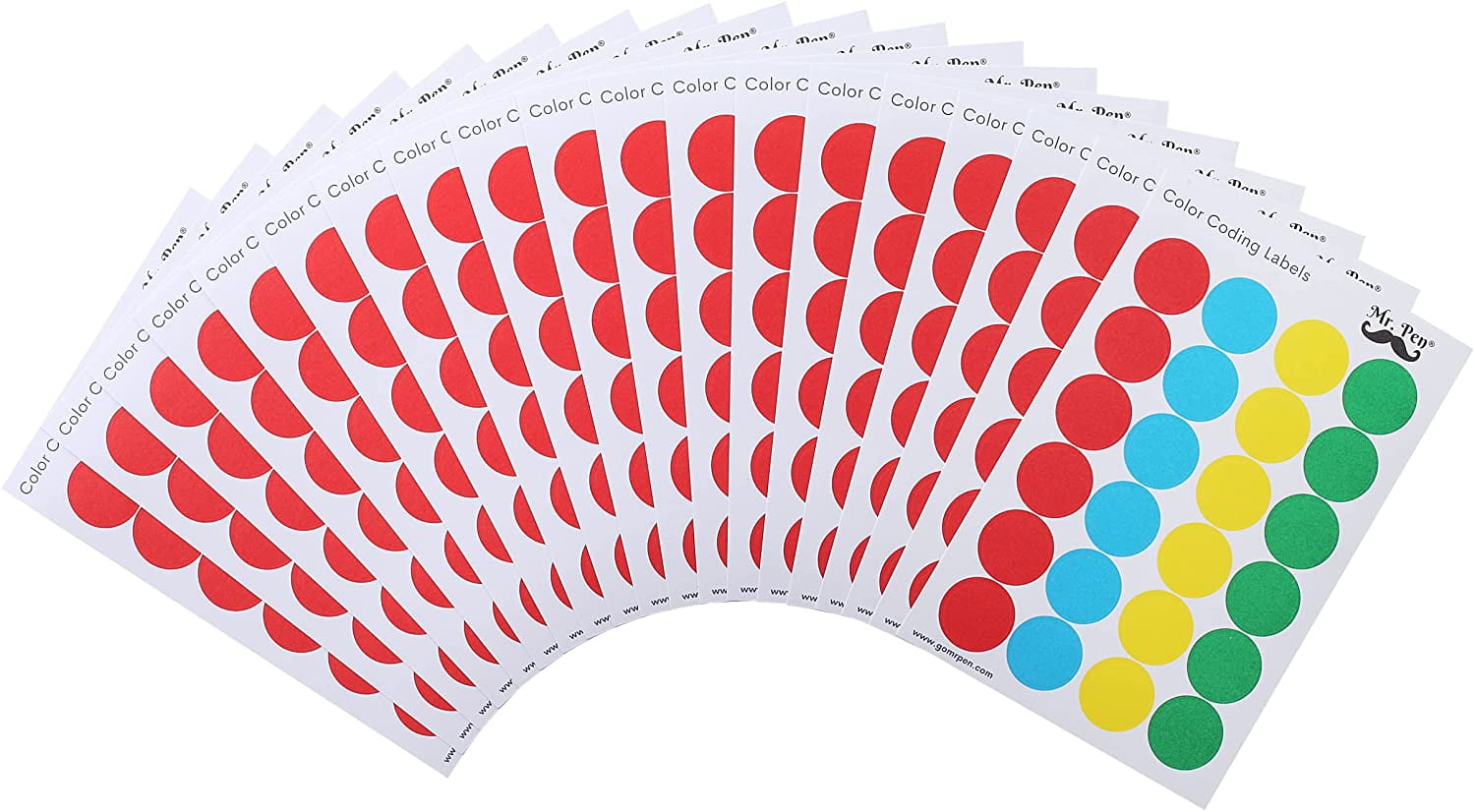 Color Coded Dot Stickers Rounded Labels 1 Inch 25mm 13 Assorted Colors 312 Pack 