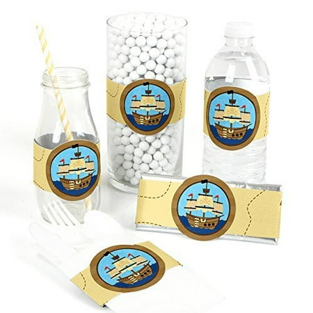 Die Pirate - Ahoy Mates! Pirate - DIY Party Wrapper Favors - Set of 15
