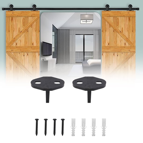 CCJH Guía De Suelo Ajustable Para Puerta Corredera | Soporte Inferior Universal Para Puerta De Granero (Grosor 2.5-6 Cm) Negro