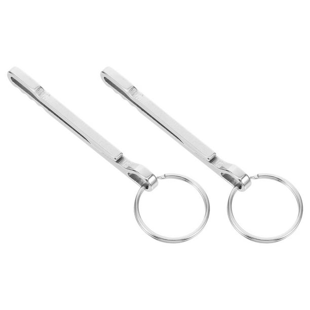 2 clips de acero inoxidable para la cintura, para exteriores, para dinero, porta billetes, mosquetón, llavero, cartera, llavero portátil para mochila y cinturón.