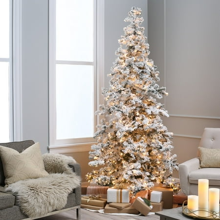 Heavy Flocked Layered Spruce Pre-lit Christmas Tree by Sterling Tree