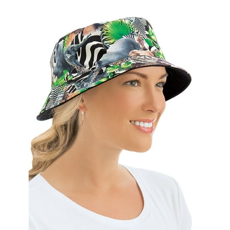 Women's Reversible Summer Bucket Sun Hat, Safari, Safari