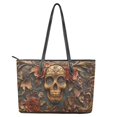 thumbnail image 4 of ZUXONGSY Skull Rose Print Top Handle Bag for Women Waterproof Top Handle Satchel Portable Travel Purse with Handle for Dating Shopping, 4 of 6