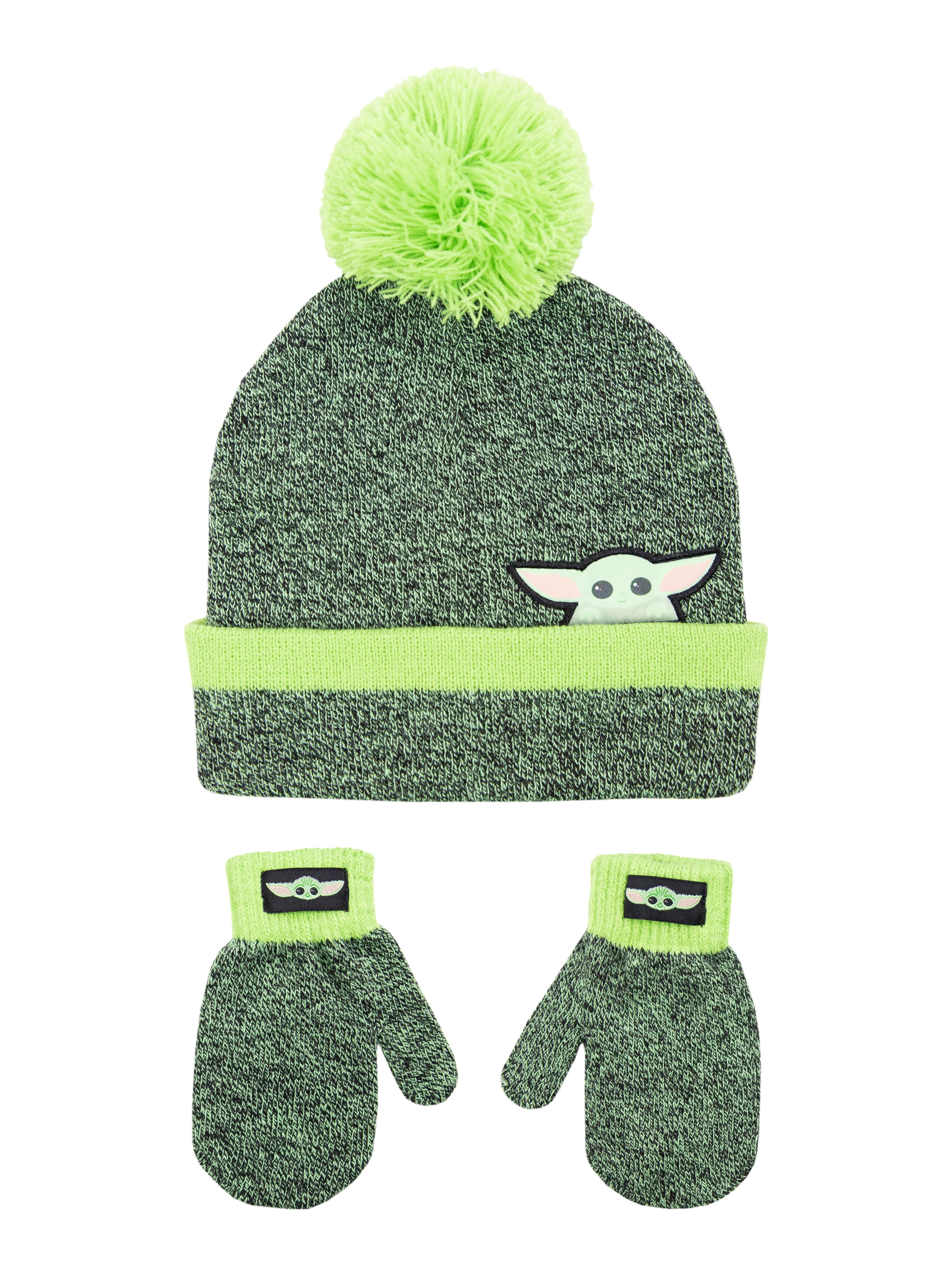 Baby Yoda Boys 2-Piece Beanie Style Hat & Mittens Set