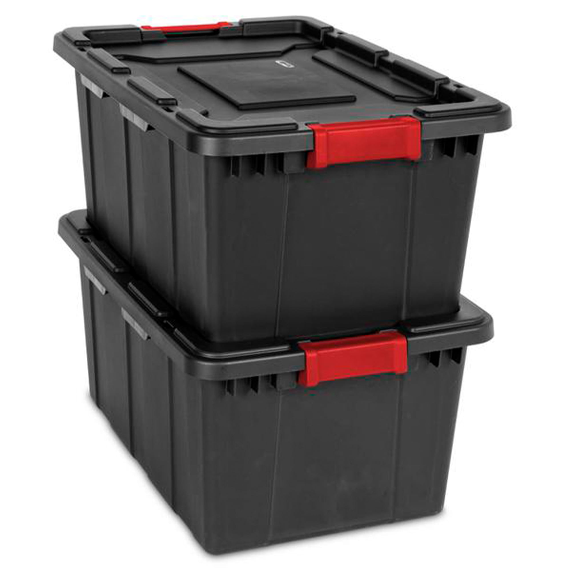 Sterilite 4 Gallon Industrial Storage Totes with Latch Clip Lids, Black (6  Pack), 1 Piece - Foods Co.
