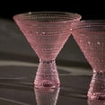 thumbnail image 5 of Pink Hobnail Martini Glasses - Embossed Martini Glasses - 9oz, 5 of 8