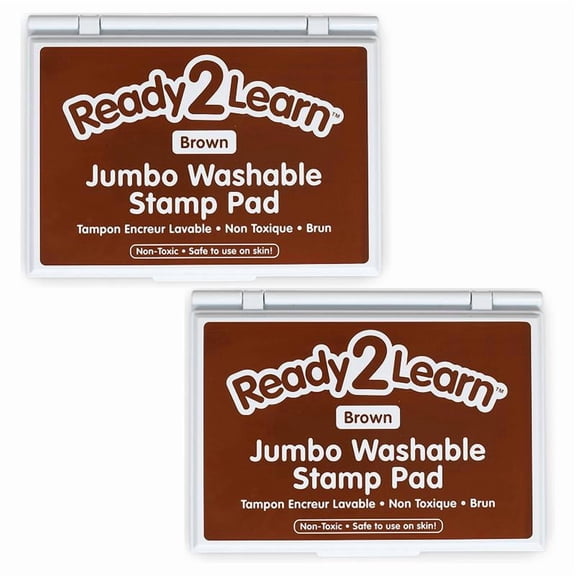 Center Enterprises Ready2Learn Jumbo Washable Stamp Pad Brown Ink 2/Pack (CE-10032-2)