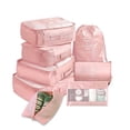 thumbnail image 1 of Sonducket 8 unids/set bolsa de almacenamiento de equipaje de gran capacidad embalaje ropa zapatos organizador cosméticos bolsa de viaje al aire libre para Envolturas para manijas de equipaje Rosado Sonducket AP012006-06, 1 of 6