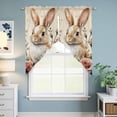 thumbnail image 6 of Easter Kitchen Window Curtains, Swag Curtains Valance for Bedroom Living Room Bathroom, Cute Bunny Flower Spring Rose Floral Vintage Rod Pocket Window Treatment Curtain Block Drapes 2 Panels 28"x36", 6 of 9