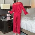 thumbnail image 5 of FAWUUDO Pajamas for Women Sets Soft Comfy Fluffy Pajama Ruffle Fleece Pullover 2 Piece Pjs Warm Plush Lounge Sleepwear, 5 of 6