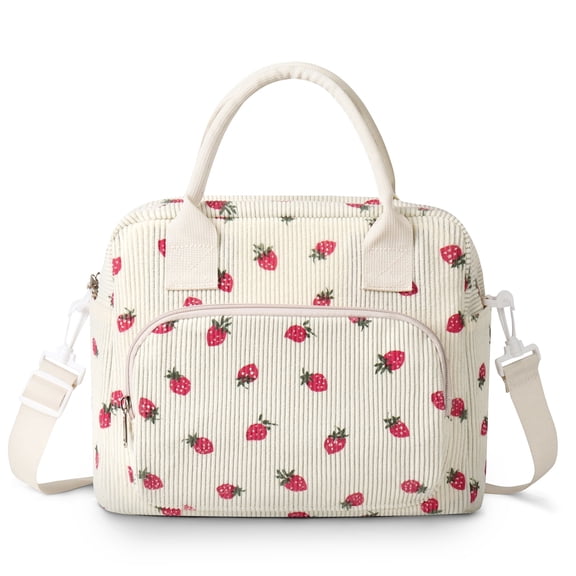 Gynky Insulated Lunch Bag Women Men Large Reusable Cute Lunch Bags Leakproof Portable Cooler Tote Bags for Work Picnic, Beige