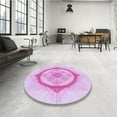 thumbnail image 4 of Ahgly Company Machine Washable Indoor Square Transitional Blossom Pink Area Rugs, 7' Square, 4 of 7