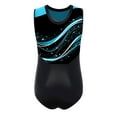 thumbnail image 4 of Hansber Gymnastics Leotards for Girls Ballet Dance Top Sleeveless Sparkle Printed Athletic Bodysuit Light Blue 10, 4 of 7