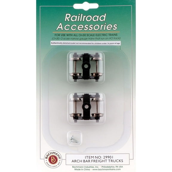 Bachmann On30 Scale Train Arch Bar Freight Trucks 29901