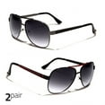 thumbnail image 2 of 2 PAIR Retro Men 80s Fashion Aviator Sunglasses Black Vintage Glasses Black RG, 2 of 2