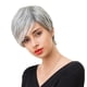 thumbnail image 1 of peluca de cabello corto y para damas con flequillo oblicuo Resistente al calor con gorra de red, 1 of 9