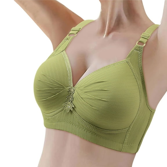 Everyday Bras Women Bras plus Size Front Hook Maximum Support Sports for Women Wireless Push up Womens No Underwire Full Coverage Tight Sports for Women's Push Up Wireless Bra Green 36
