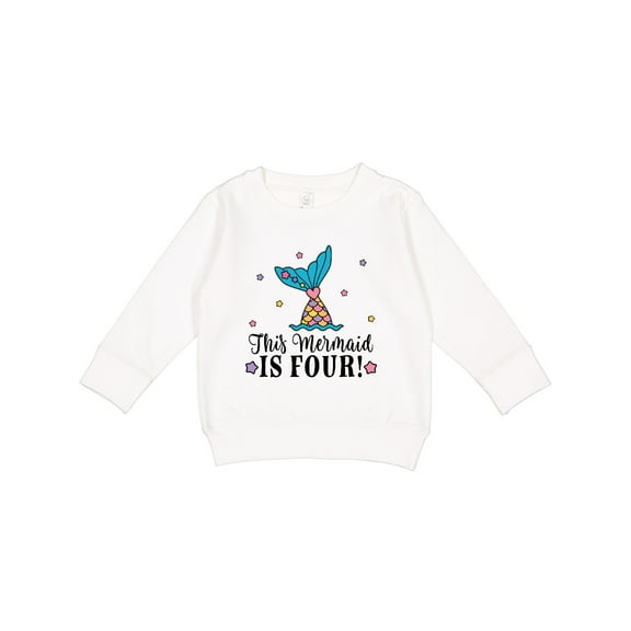 Inktastic 4th Birthday Mermaid Tail Girls Toddler Sweatshirt