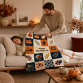 thumbnail image 3 of Thanksgiving Throw Blanket, Happy Thanksgiving Turkey Pumpkin Maple Leaves Patchwork Print Soft Flannel Fleece Blanket, Warm Cozy Fall Blanket for Couch Bed Sofa, Holiday Gift, 3 of 3