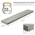 thumbnail image 6 of Sorbus 2-Pack Extra Long Floating Wall Shelves, 48" x 9", Gray – Farmhouse Style Shelves for Bedroom, Kitchen, Living Room & Bathroom, 6 of 6