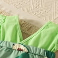 thumbnail image 4 of PENGXIANG Robe de Princesse en Mélange de Coton Confortable pour Bébé Fille Robe de Fête à Volants Manches Volantes Florale Verte 3-6 Mois, 4 of 8