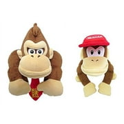 Little Buddy Mario Plush Doll Set of 2 - Donkey Kong & Diddy Kong