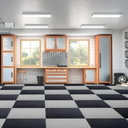 FlooringInc Nitro Flex Protective Garage Flooring Tiles, 20.5x20.5, 8 Tiles, 23.36 Sqft, Smooth Pattern, Black
