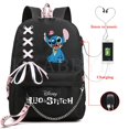 thumbnail image 1 of Disney-Mochila de Stitch para mujer, morral escolar con carga Usb, para adolescentes, niñas y niños, para ordenador portátil, de viaje Fivean unisex, 1 of 2