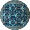 thumbnail image 1 of Ahgly Company Indoor Round Oriental Light Blue Industrial Area Rugs, 7' Round, 1 of 4