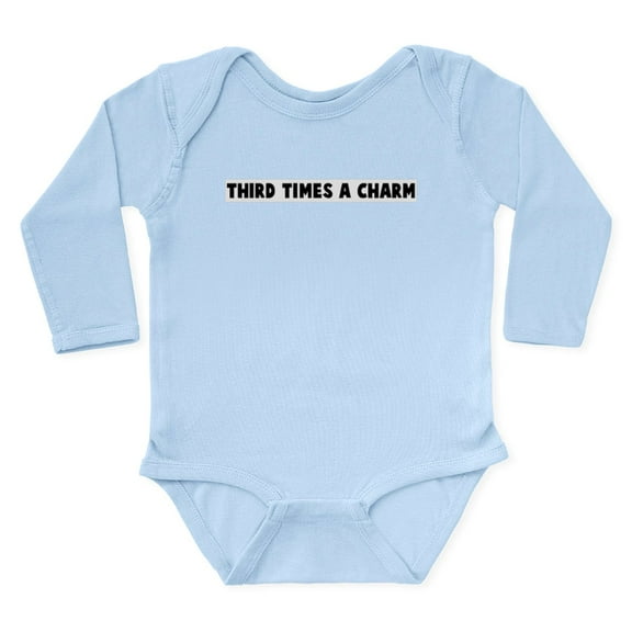 CafePress - Third Times A Charm Body Suit - Long Sleeve Cotton Baby Bodysuit