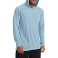 thumbnail image 4 of Men's Long Sleeve Shirts UV UPF 50+ Sun Protection Quick Dry Shirt Rash Guard Mesh Fishing Athletic T-Shirts Light Blue L, 4 of 8