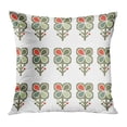 thumbnail image 1 of BOSDECO Green Beautiful Abstract Geometric Flowers Retro Pattern White Gray for Pink Blossom Canvas Cute Drawing Pillowcase Pillow Cover Cushion Case 18x18 inch, 1 of 1