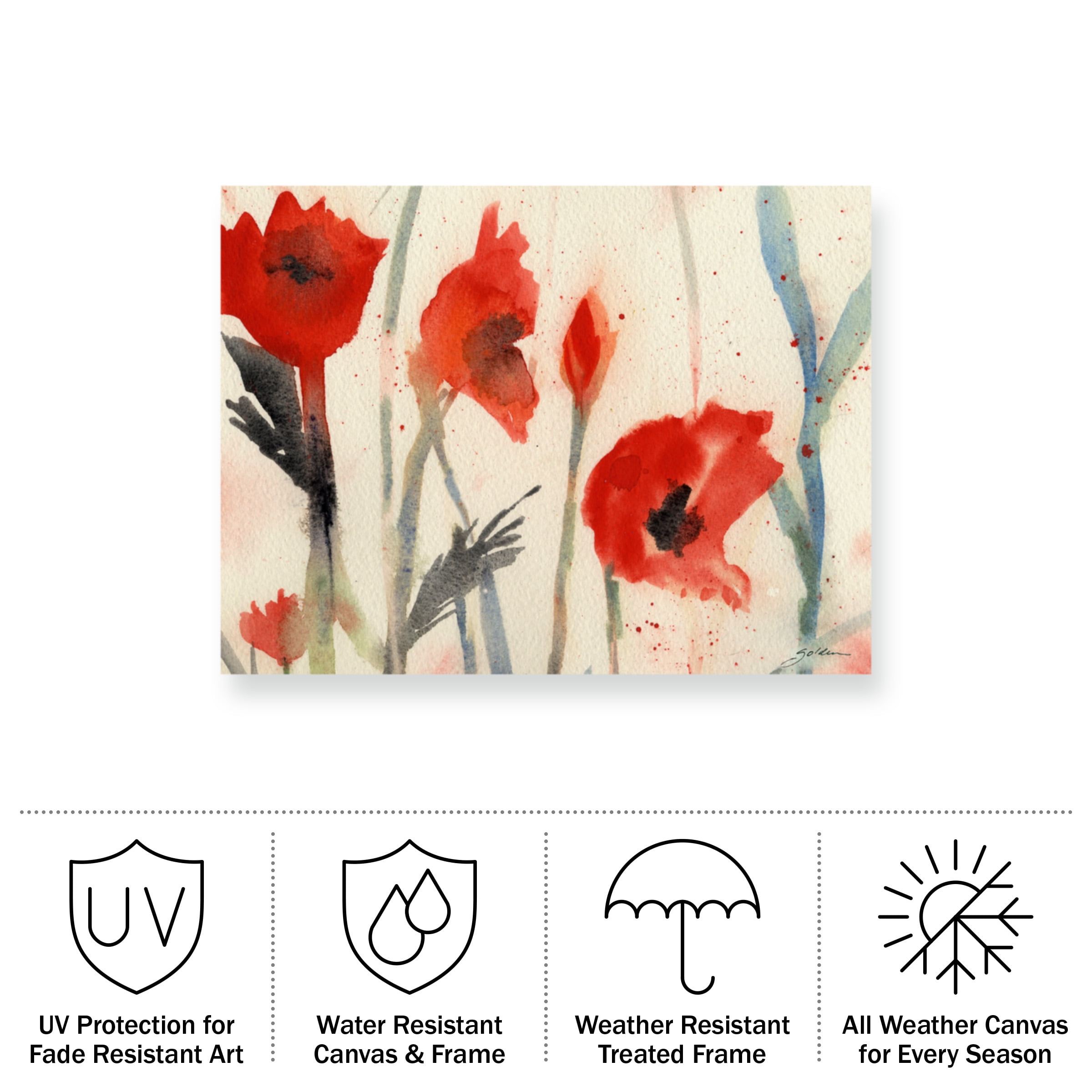 Sheila Golden 'Poppies' Outdoor All-Weather Wall Decor