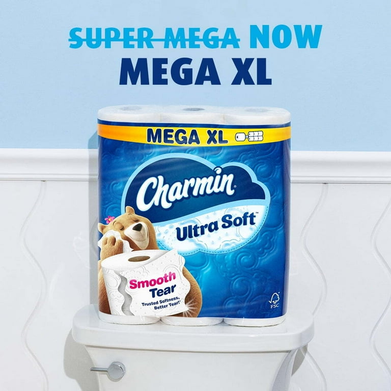 Charmin Ultra Soft Super Toilet Paper, 6 Mega XL Rolls, 336 Charmin Ultra Soft Super Toilet Paper, 6 Mega XL Rolls, 336