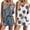 Boho+daisy, variant on 2 Pack Womens Pajama Set Print Sleepwear Tank Tops and Ruffled Shorts with Pockets Soft Loungewear Sets Outfits